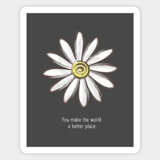 Watercolor Daisy Inspirational Quote (W) Magnet